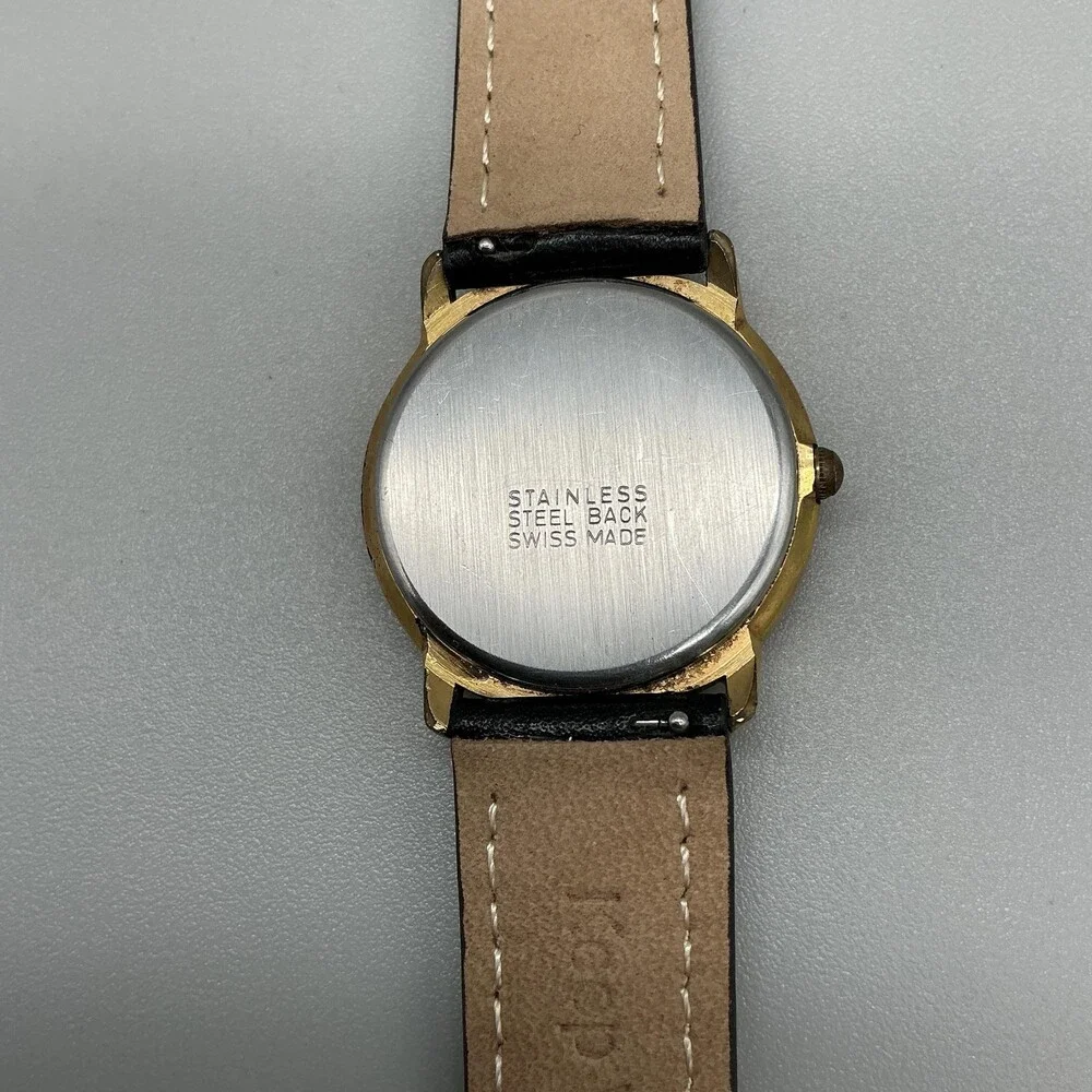 The Sharper Image Mens Watch 32mm White Dial Moon Phase Date Swiss New Battery